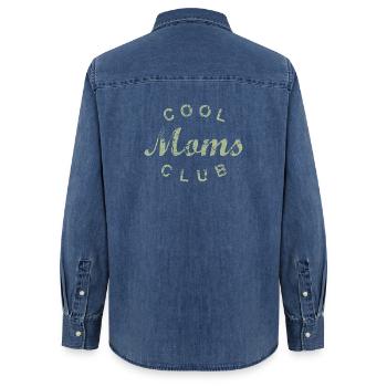Cool Moms Club Mom Mom Mother's Day Gift - Women’s Organic Denim Shirt by Stanley/Stella - mid washy  - Back - AI Model Female 172 light (172cm)