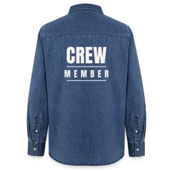 Membre de l’équipe Bold Team Équipe Événement Groupe d’Événement - Chemise en denim femme bio Stanley/Stella - bleu moyen délavé  - Dos - AI Model Female 172 light (172cm)