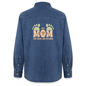 Kleine Tritte, große Gefühle – Die Bindung einer Mutter - Frauen Jeanshemd Organic von Stanley/Stella - verwaschenes Mittelblau  - Hinten - AI Model Female 172 light (172cm)
