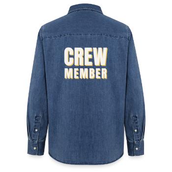 Événement du personnel de l’équipe rétro vintage des membres de l’équipe - Chemise en denim femme bio Stanley/Stella - bleu moyen délavé  - Dos - AI Model Female 172 light (172cm)
