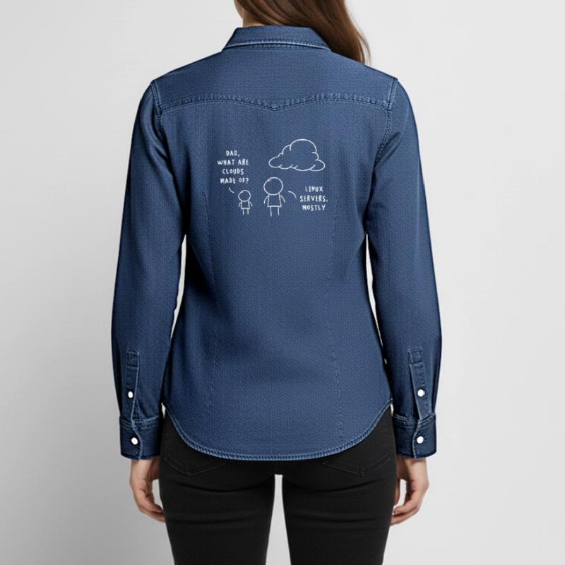Linux Server Cloud Computing Lustiger Spruch Frauen Jeanshemd Organic von Stanley/Stella