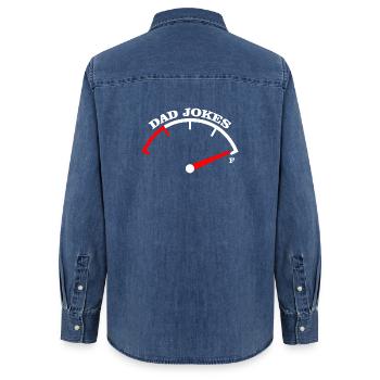 Papa-Witze Meter-Abschlag-Design - Frauen Jeanshemd Organic von Stanley/Stella - verwaschenes Mittelblau  - Hinten - AI Model Female 172 light (172cm)