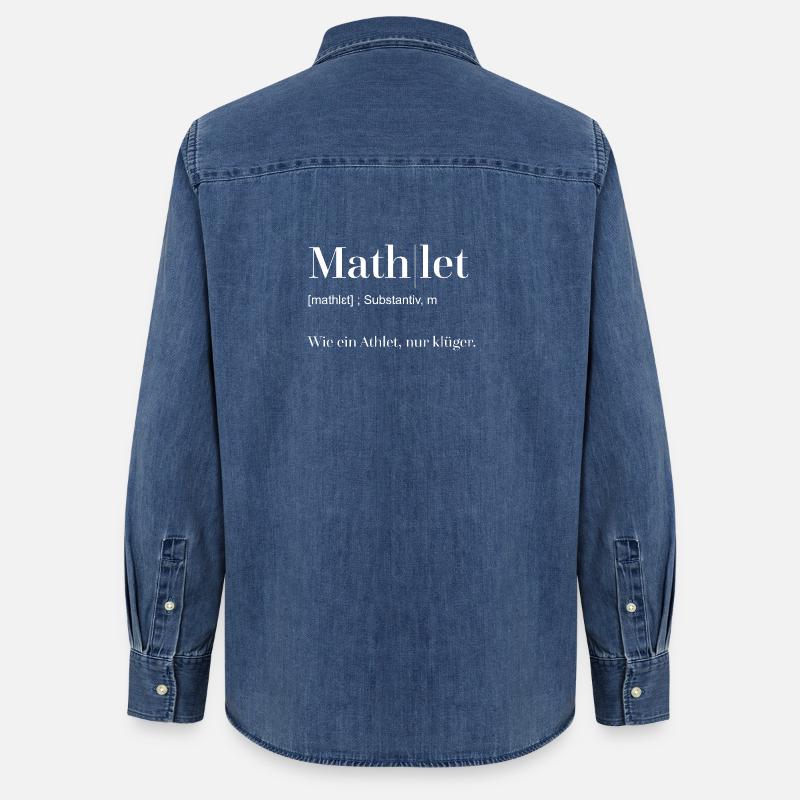 Dictionary Mathlet white - Women’s Organic Denim Shirt by Stanley/Stella - mid washy 