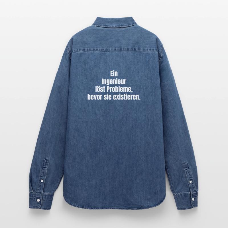 Engineer solves problems before they exist Women’s Organic Denim Shirt by Stanley/Stella
