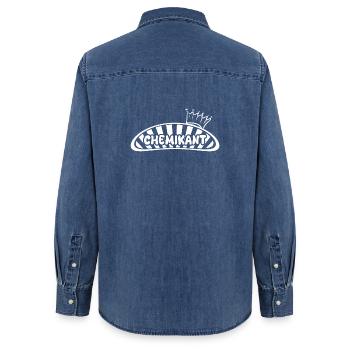 Technicien chimiste en tant que métier - Chemise en denim femme bio Stanley/Stella - bleu moyen délavé  - Dos - AI Model Female 172 light (172cm)