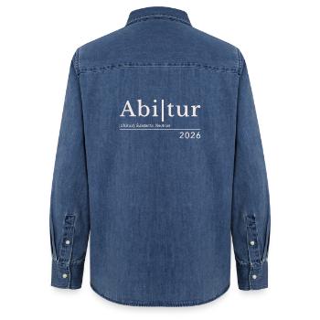 Abitur 2026 - Frauen Jeanshemd Organic von Stanley/Stella - verwaschenes Mittelblau  - Hinten - AI Model Female 172 light (172cm)