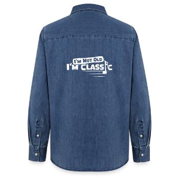 classical music, funny sayings, musicians, orchestra - Women’s Organic Denim Shirt by Stanley/Stella - mid washy  - Back - AI Model Female 172 light (172cm)