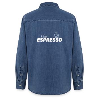 J’ADORE L’ESPRESSO - Chemise en denim femme bio Stanley/Stella - bleu moyen délavé  - Dos - AI Model Female 172 light (172cm)