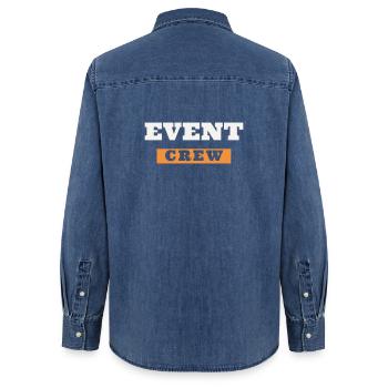 Event Crew Staff Team Event Helper Folder - Women’s Organic Denim Shirt by Stanley/Stella - mid washy  - Back - AI Model Female 172 light (172cm)