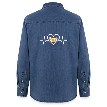 Croissant Coeur Gourmet Breakfast - Women’s Organic Denim Shirt by Stanley/Stella - mid washy  - Back - AI Model Female 172 light (172cm)