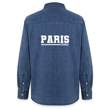 Paris | Frankreich - Frauen Jeanshemd Organic von Stanley/Stella - verwaschenes Mittelblau  - Hinten - AI Model Female 172 light (172cm)