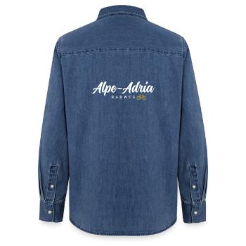 Alpe Adria Cycle Path - Women’s Organic Denim Shirt by Stanley/Stella - mid washy  - Back - AI Model Female 172 light (172cm)