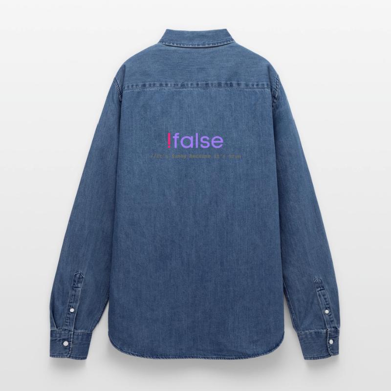 Jeu de mots sur la programmation Ifalse Funny Coder Chemise en denim femme bio Stanley/Stella