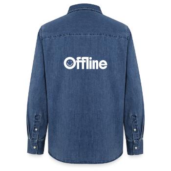 hors-ligne - Chemise en denim femme bio Stanley/Stella - bleu moyen délavé  - Dos - AI Model Female 172 light (172cm)