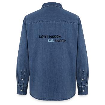 segeln - Frauen Jeanshemd Organic von Stanley/Stella - verwaschenes Mittelblau  - Hinten - AI Model Female 172 light (172cm)