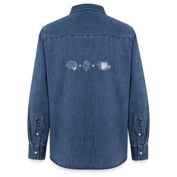 Fusion Céréo-Cœur - Chemise en denim femme bio Stanley/Stella - bleu moyen délavé  - Dos - AI Model Female 172 light (172cm)