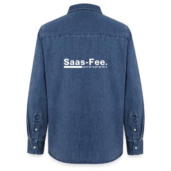 Coordonnées Saas-Fee Valais, Suisse - Chemise en denim femme bio Stanley/Stella - bleu moyen délavé  - Dos - AI Model Female 172 light (172cm)