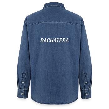 Bachatera - Frauen Jeanshemd Organic von Stanley/Stella - verwaschenes Mittelblau  - Hinten - AI Model Female 172 light (172cm)