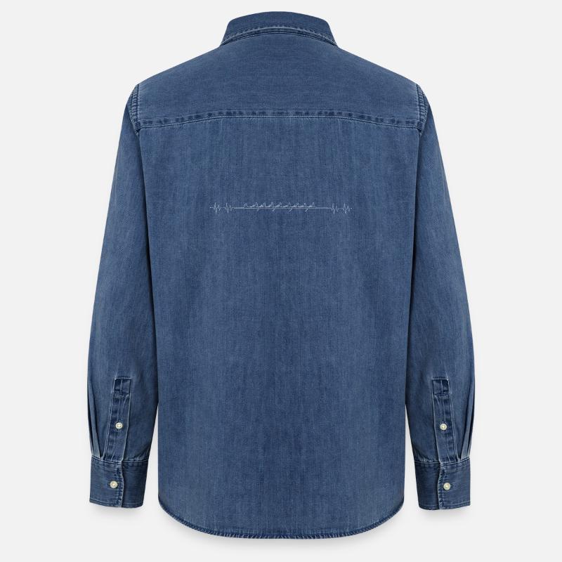 Heartbeat rowing - Women’s Organic Denim Shirt by Stanley/Stella - mid washy
