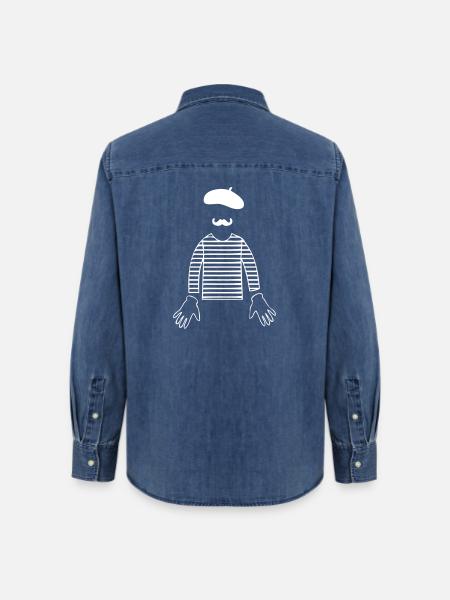 Französischer Künstler - Frauen Jeanshemd Organic von Stanley/Stella - verwaschenes Mittelblau 