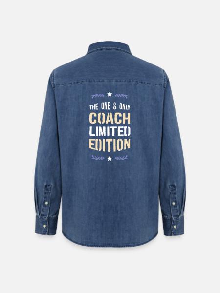 Limitierte Coach Edition - Frauen Jeanshemd Organic von Stanley/Stella - verwaschenes Mittelblau