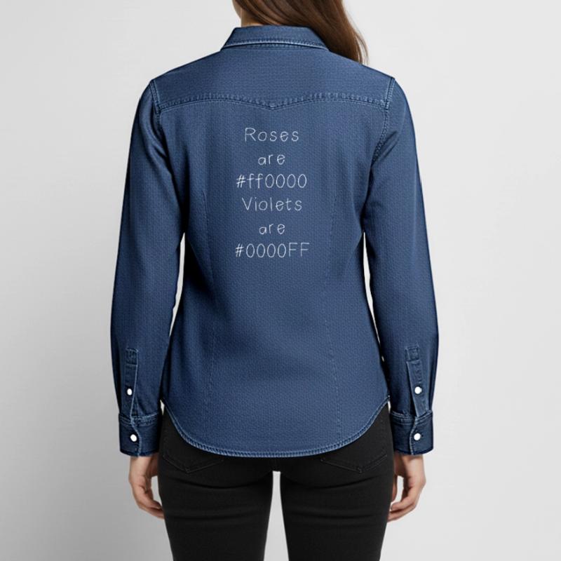 Hex color code joke for developers, coders and web... Women’s Organic Denim Shirt by Stanley/Stella
