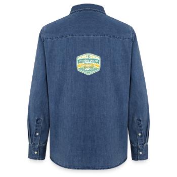 Ich höre dir zu – nicht freiwillig - Frauen Jeanshemd Organic von Stanley/Stella - verwaschenes Mittelblau  - Hinten - AI Model Female 172 light (172cm)