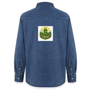 énergie verte - Chemise en denim femme bio Stanley/Stella - bleu moyen délavé  - Dos - AI Model Female 172 light (172cm)