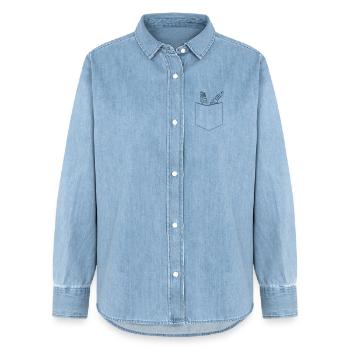 Mechanic Chest Pocket - Women’s Organic Denim Shirt by Stanley/Stella - light wash - Front - AI Model Female 172 light (172cm)