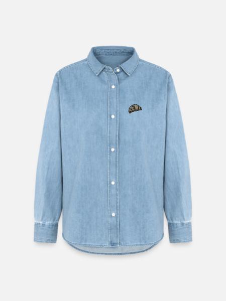 Croissant - Frauen Jeanshemd Organic von Stanley/Stella - verwaschenes Hellblau