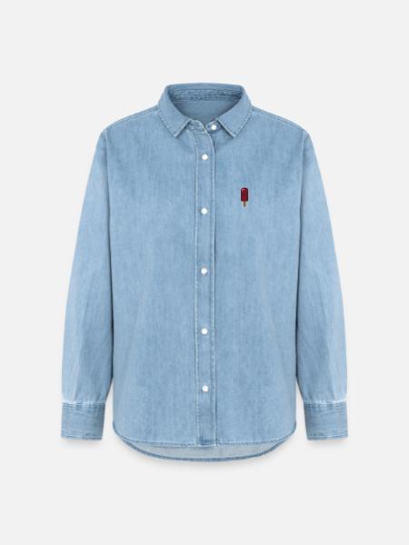 Magneta Icecream - Frauen Jeanshemd Organic von Stanley/Stella - verwaschenes Hellblau