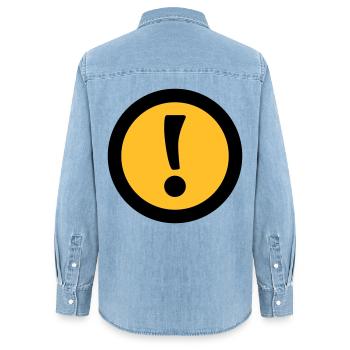 Achtung | Attention - Women’s Organic Denim Shirt by Stanley/Stella - light wash - Back - AI Model Female 172 light (172cm)