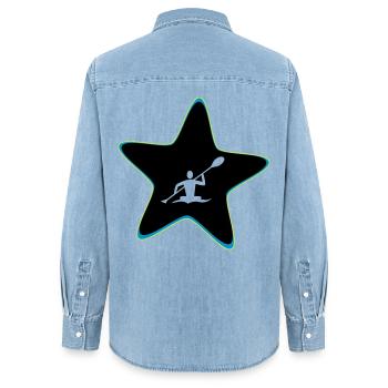 Kajak Stern - Frauen Jeanshemd Organic von Stanley/Stella - verwaschenes Hellblau - Hinten - AI Model Female 172 light (172cm)