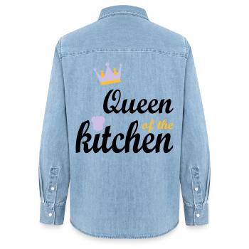 cuisine - Chemise en denim femme bio Stanley/Stella - bleu clair délavé - Dos - AI Model Female 172 light (172cm)