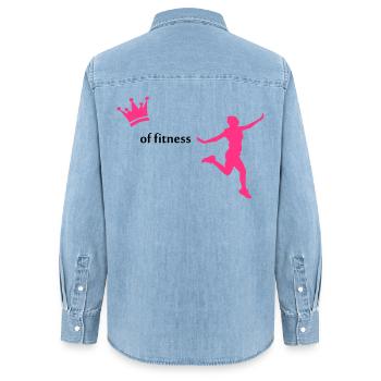 sport - Chemise en denim femme bio Stanley/Stella - bleu clair délavé - Dos - AI Model Female 172 light (172cm)