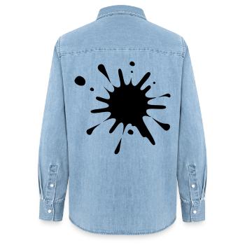 Image d’éclaboussure de peinture* - Chemise en denim femme bio Stanley/Stella - bleu clair délavé - Dos - AI Model Female 172 light (172cm)
