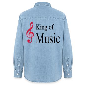 music - Women’s Organic Denim Shirt by Stanley/Stella - light wash - Back - AI Model Female 172 light (172cm)