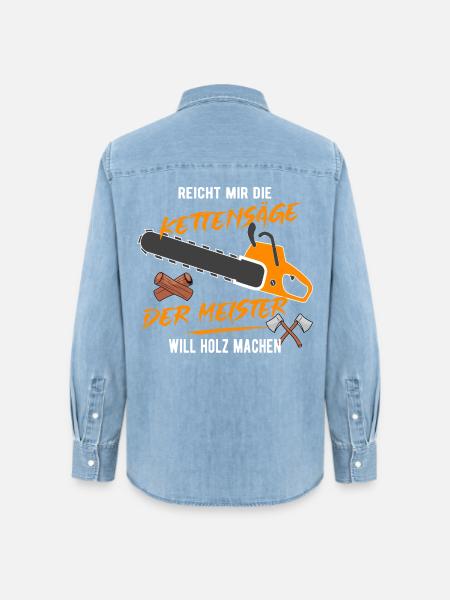 Der Meister will Holz machen! - Frauen Jeanshemd Organic von Stanley/Stella - verwaschenes Hellblau