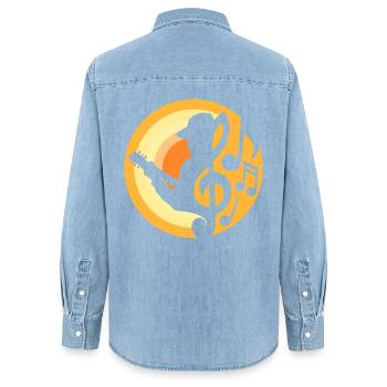Guitariste - Chemise en denim femme bio Stanley/Stella - bleu clair délavé - Dos - AI Model Female 172 light (172cm)
