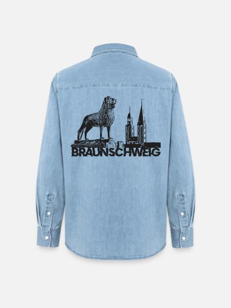 Braunschweig Löwe - Frauen Jeanshemd Organic von Stanley/Stella - verwaschenes Hellblau