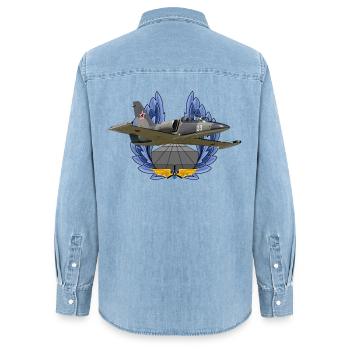 Aero L-39 Albatros - Frauen Jeanshemd Organic von Stanley/Stella - verwaschenes Hellblau - Hinten - AI Model Female 172 light (172cm)