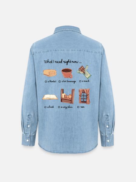 What I need right now... - Frauen Jeanshemd Organic von Stanley/Stella - verwaschenes Hellblau