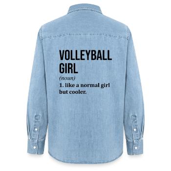Volleyball Volleyball Volleyball - Frauen Jeanshemd Organic von Stanley/Stella - verwaschenes Hellblau - Hinten - AI Model Female 172 light (172cm)