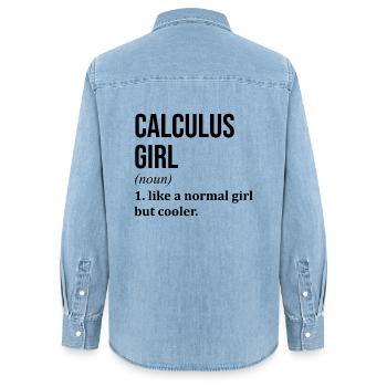 Calculus Calculus Calculus - Women’s Organic Denim Shirt by Stanley/Stella - light wash - Back - AI Model Female 172 light (172cm)