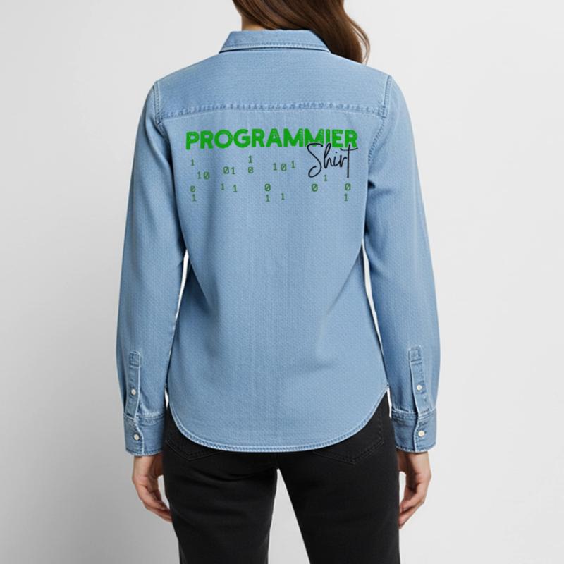 Programmierer Developer Code Statement Skripting Frauen Jeanshemd Organic von Stanley/Stella