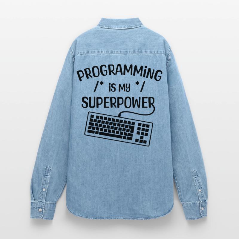 Computerfreak Statement Developer Programmierer Frauen Jeanshemd Organic von Stanley/Stella