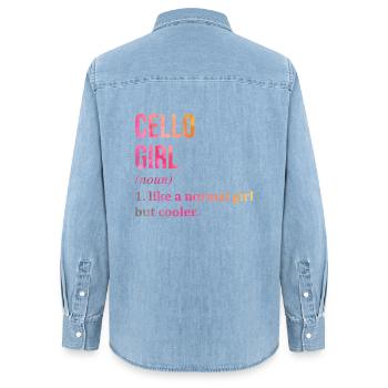 Cello Cello Cello - Frauen Jeanshemd Organic von Stanley/Stella - verwaschenes Hellblau - Hinten - AI Model Female 172 light (172cm)