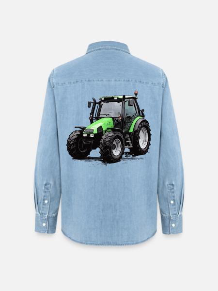 Agrotron 100 - Frauen Jeanshemd Organic von Stanley/Stella - verwaschenes Hellblau