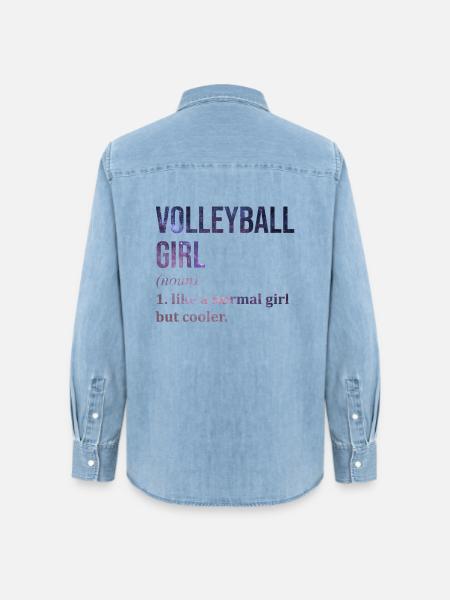 Volleyball Volleyball Volleyball - Frauen Jeanshemd Organic von Stanley/Stella - verwaschenes Hellblau