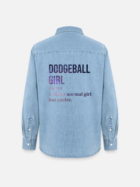 Dodgeball Dodgeball Dodgeball - Frauen Jeanshemd Organic von Stanley/Stella - verwaschenes Hellblau